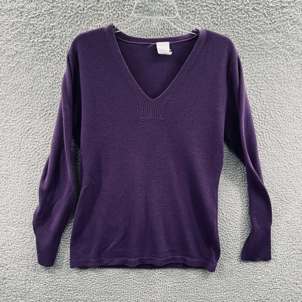 Womens Minimalist Sweater 1X Purple Lightweight Quiet Luxury Fall Layering Knit